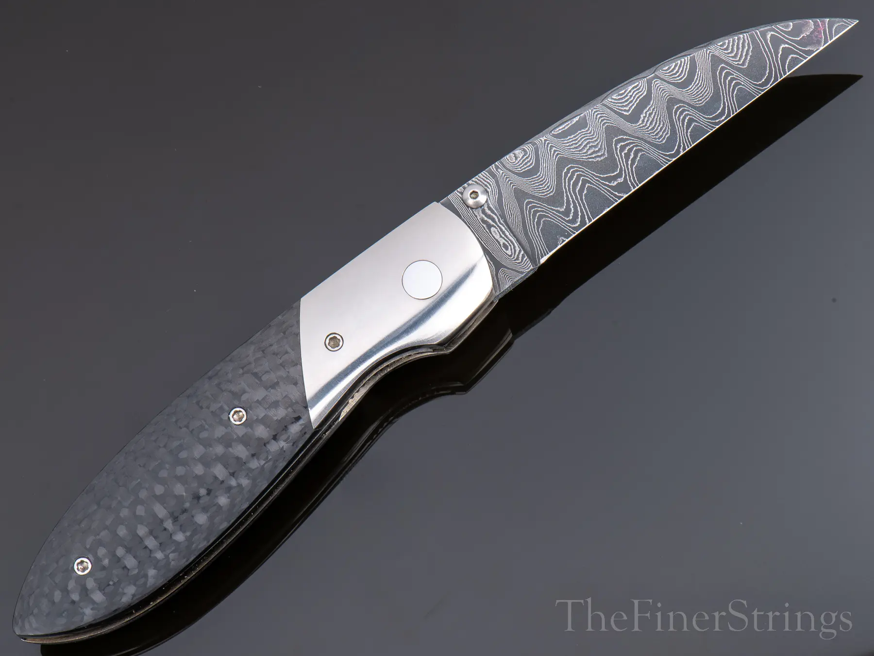 CF Damascus Linerlock — reverse side open