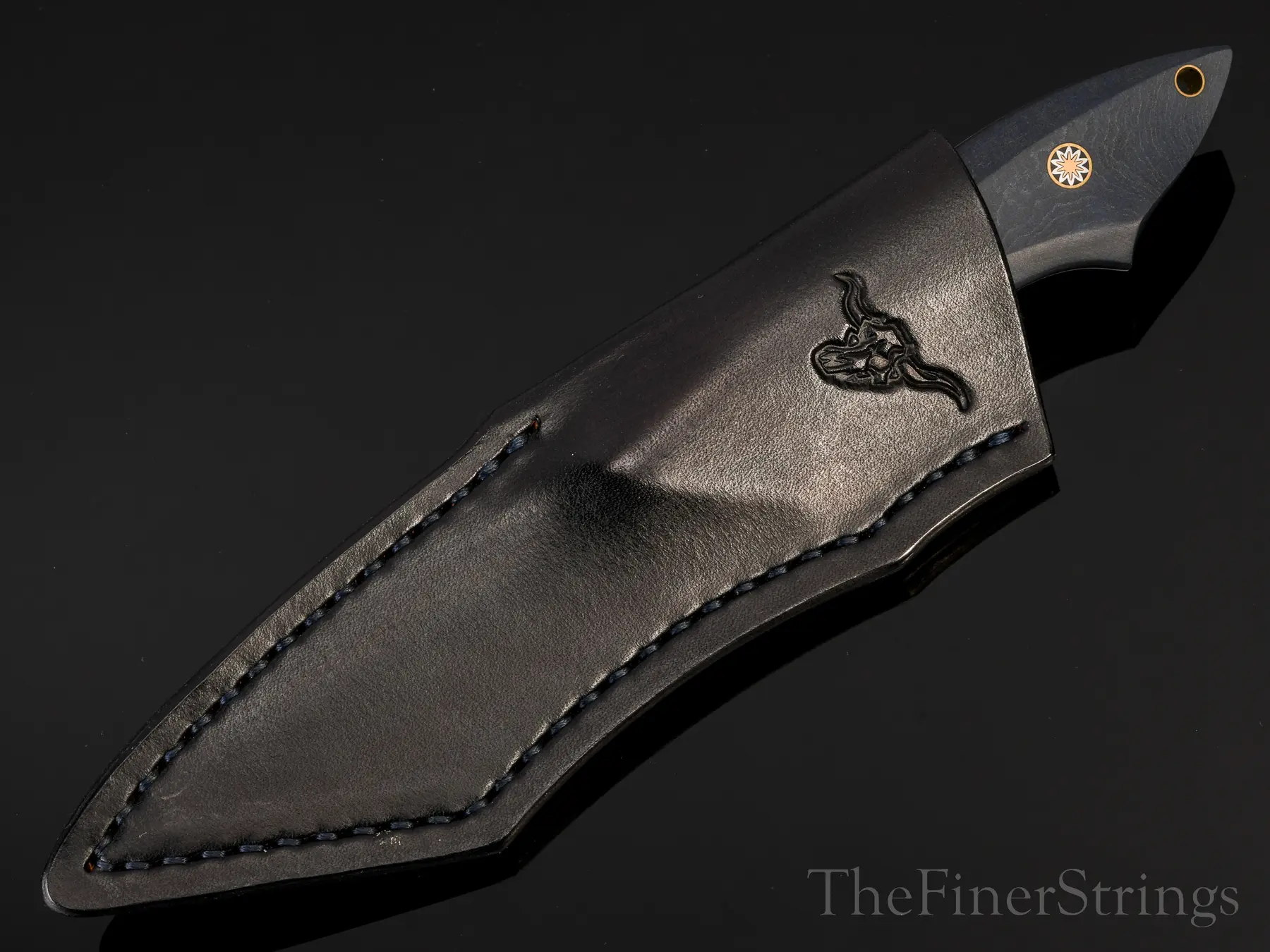 Jerry Hossom custom sheath &mdash; maker's mark