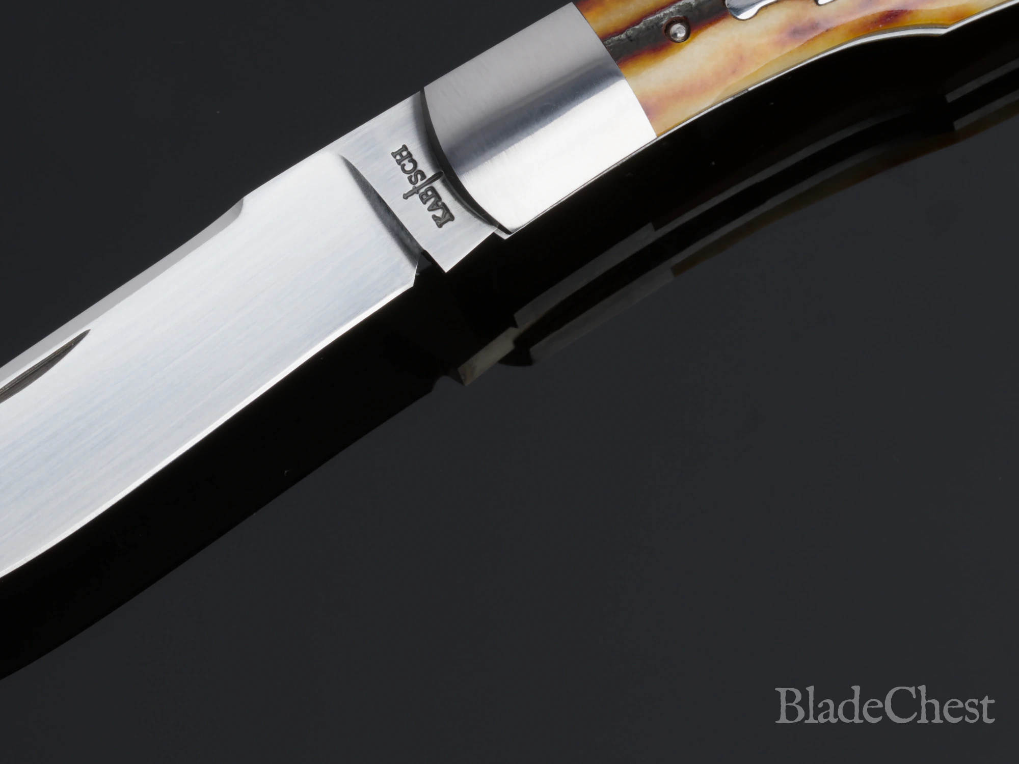 Ben Kabisch Gunstock Stag &mdash; KABISCH maker&rsquo;s mark on hand-rubbed satin blade