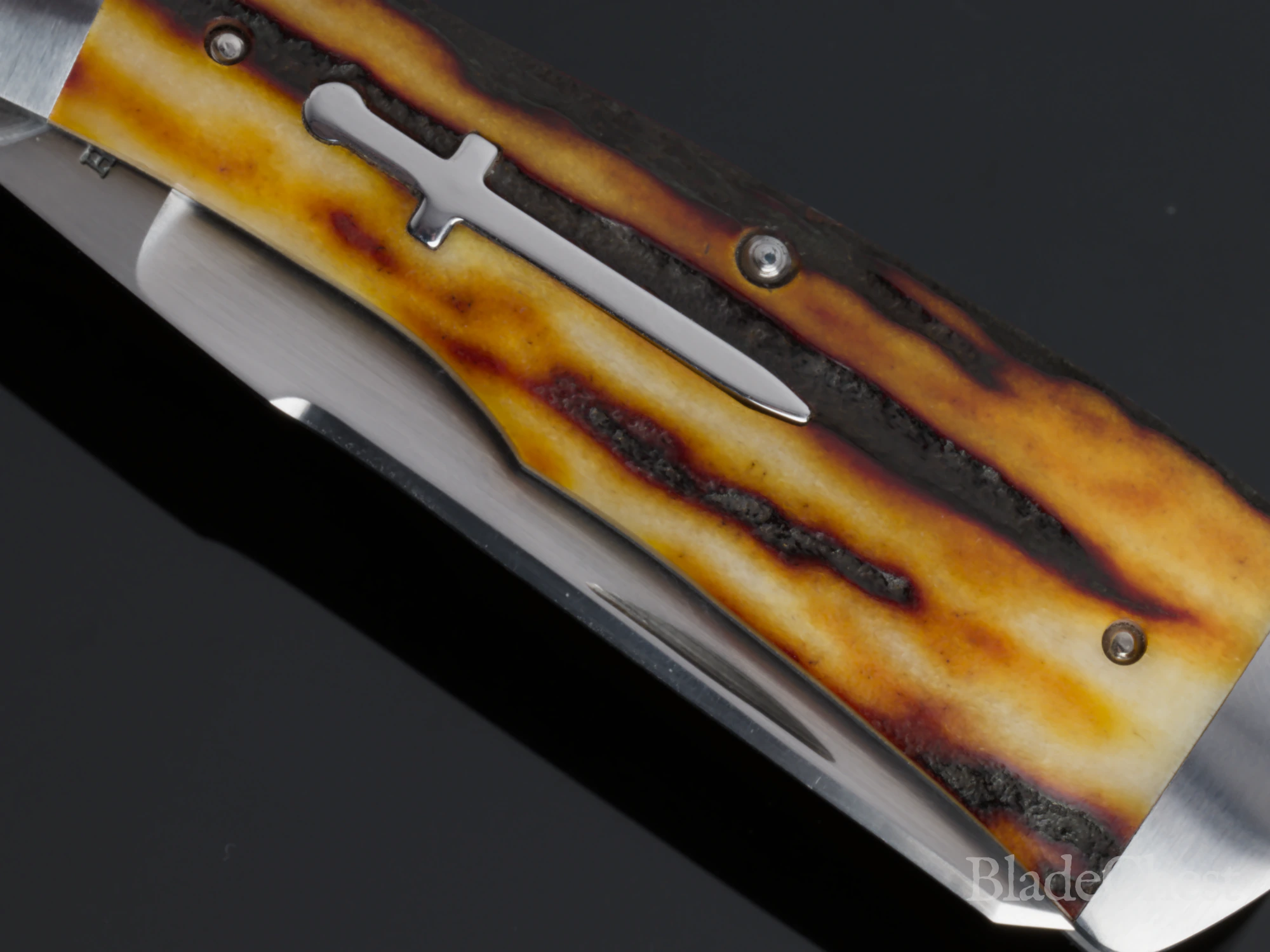 Ben Kabisch Gunstock Stag &mdash; sword escutcheon and stag detail
