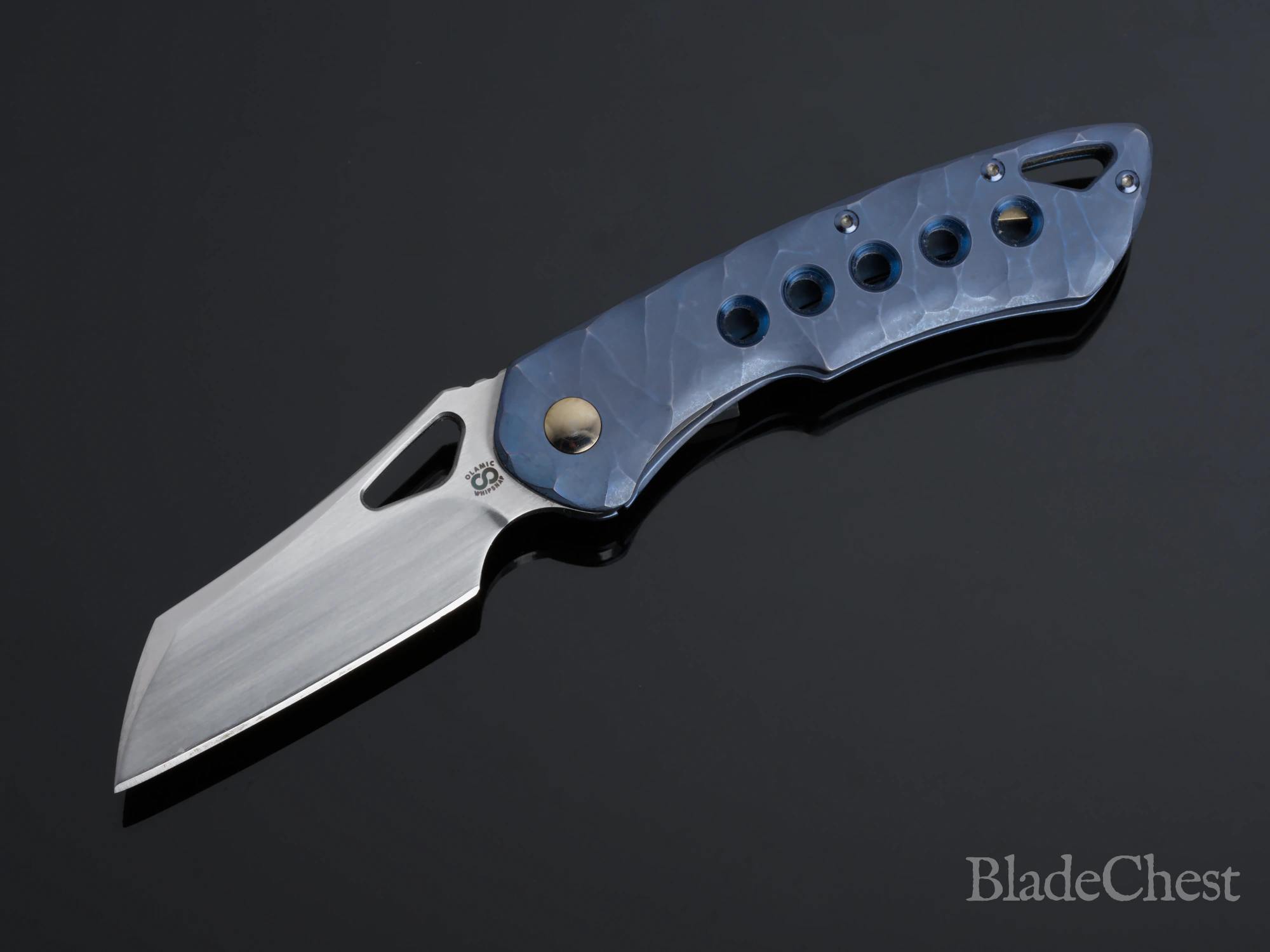 Olamic Whippersnapper &mdash; satin wharncliffe blade, open
