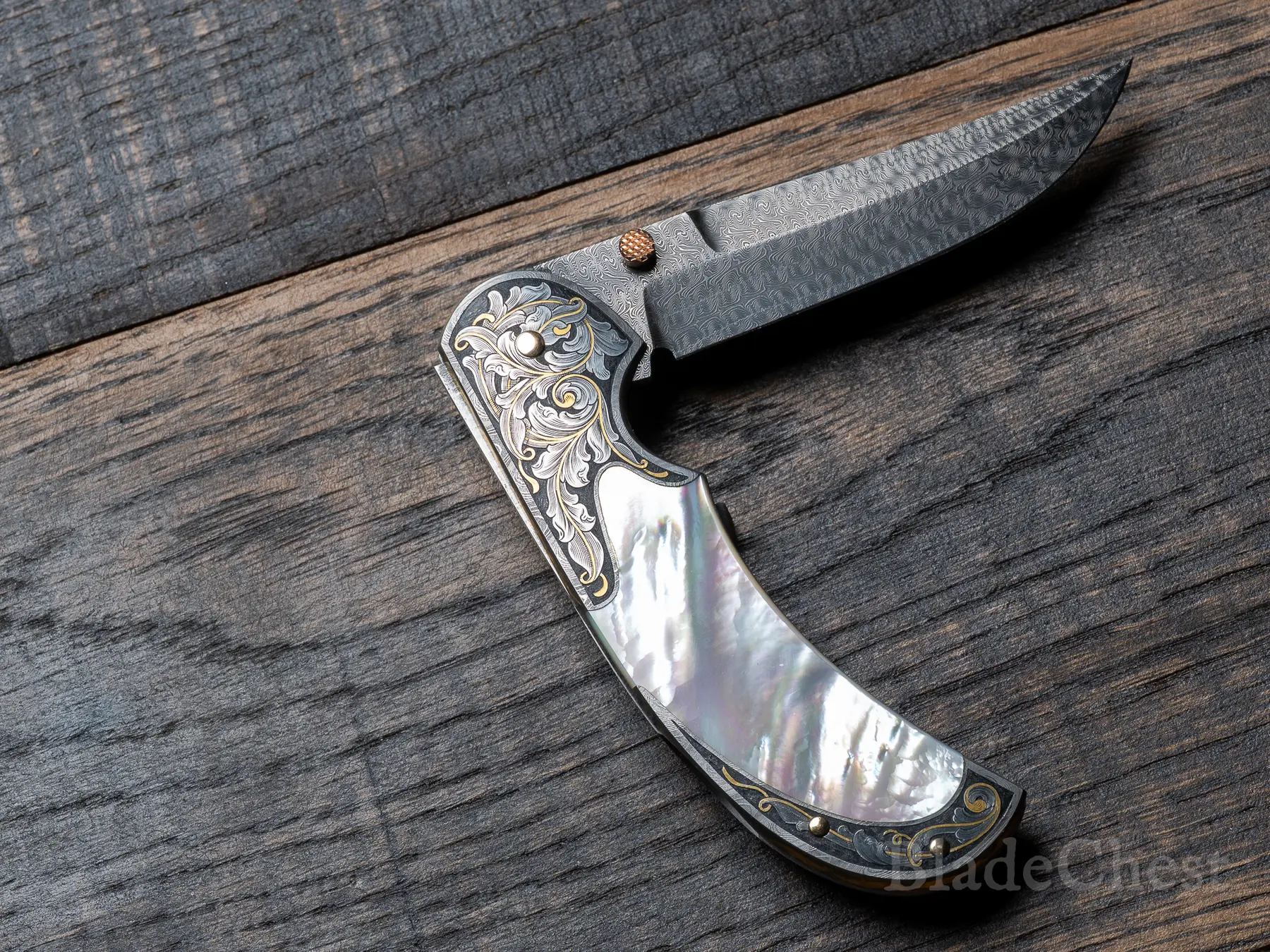 Half open — Persian blade, copper thumbstud