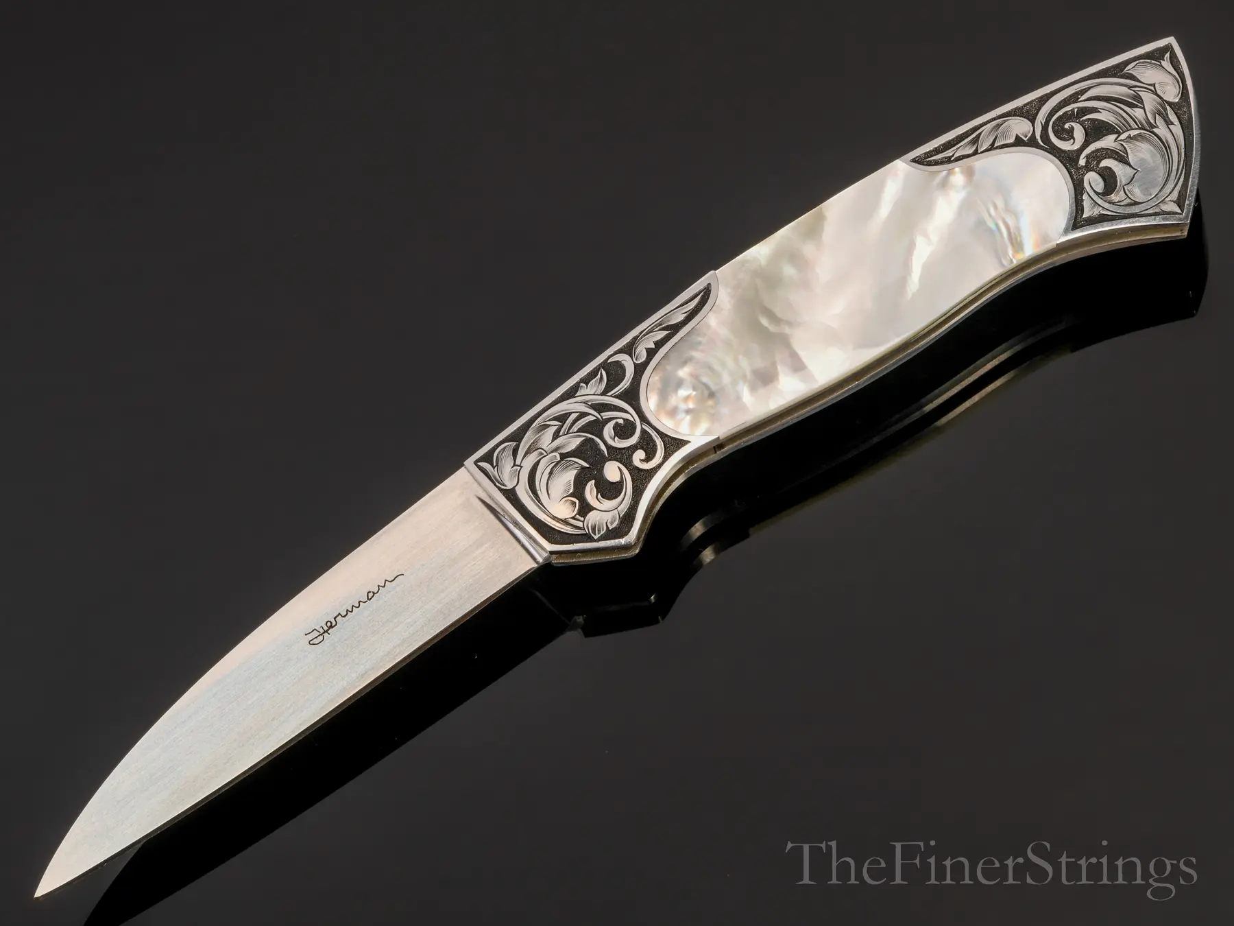 Tim Herman Engraved MOP Midlock — open