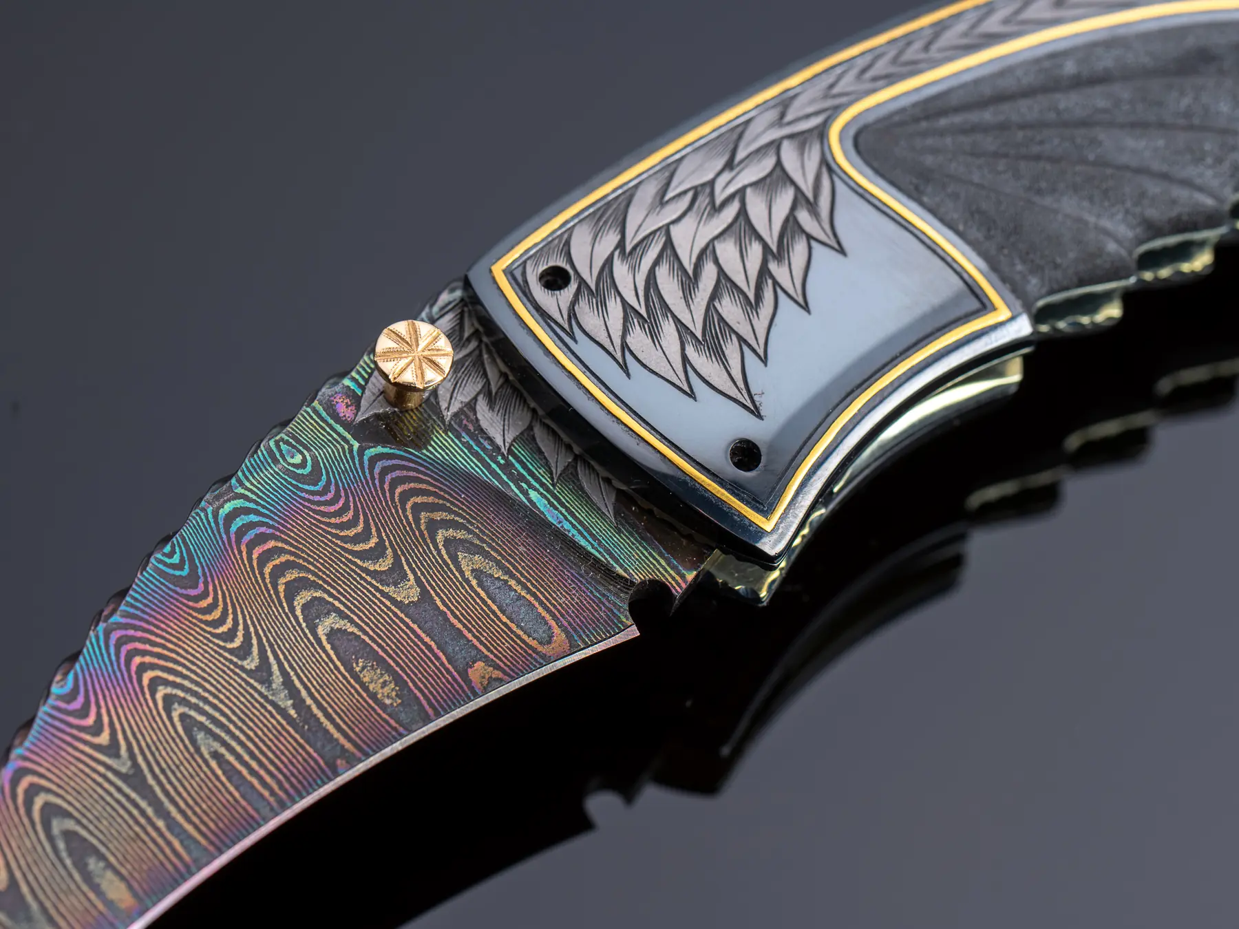 Blade and engraved bolster detail